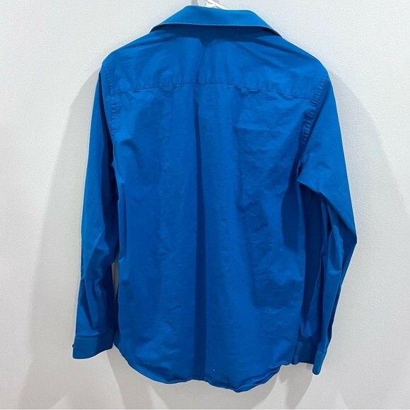 Mens Apt 9 teal blue button down dress shirt size 16 slim fit - Picture 2 of 4